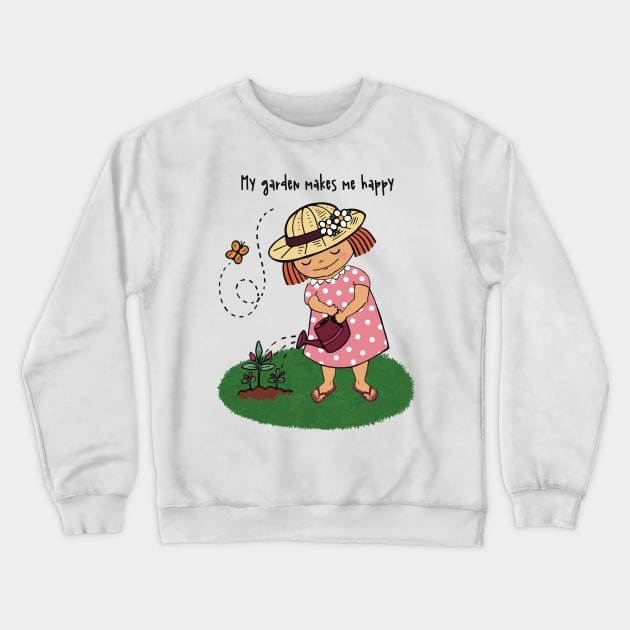 The cute and happy gardener Crewneck Sweatshirt by marina63